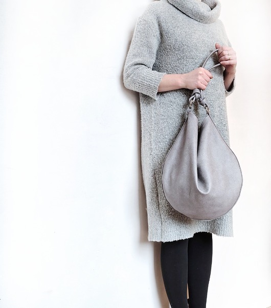 torby na ramię H o b o  szary groszek