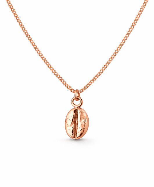 złote naszyjniki COFFEE-  naszyjnik różowe złoto 18K