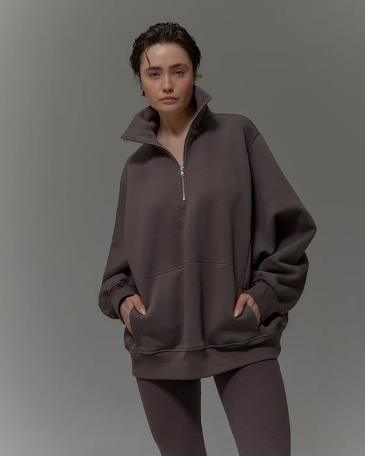 bluza bez kaptura damska Bluza Patchouli zamek cacao