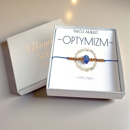 bransoletki z kamieni naturalnych WYSYŁKA 24h - OPTYMIZM - świąteczne pudełko - lapis lazuli