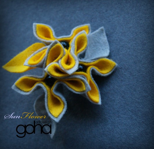 SunFlower-broszka FlowerFelt Design