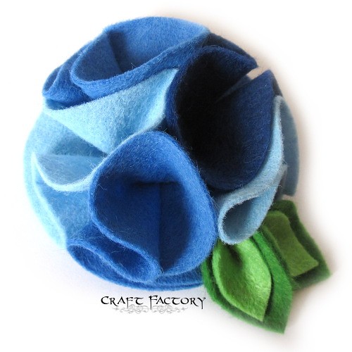 Denim Rose - broszka Craft Factory