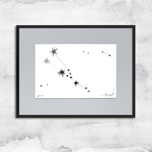 grafiki i ilustracje Oprawiona grafika zodiak Byk