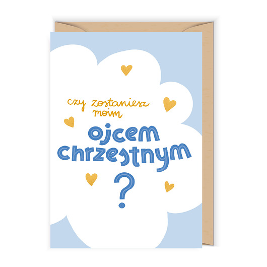 kartki okolicznościowe - wydruki Kartka Czy zostaniesz Ojcem Chrzestnym Blue