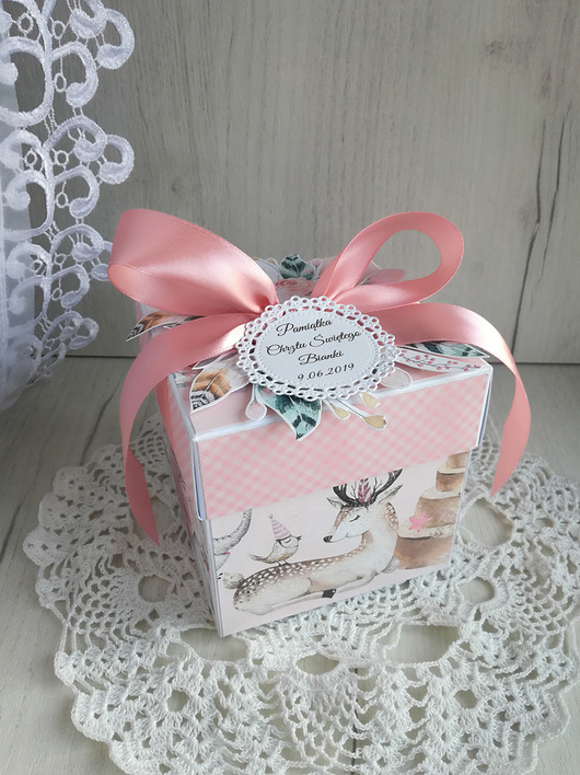 Exploding box zwierzątka leśne, na chrzest Lulaczkowo