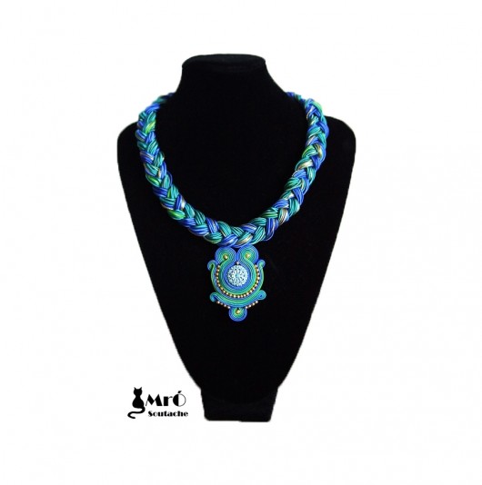 Blue lagoon- naszyjnik sutasz Mró Soutache