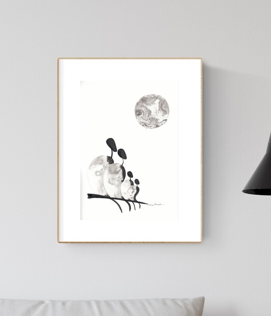 grafika 21X30 cm wykonana ręcznie MiniMalArt