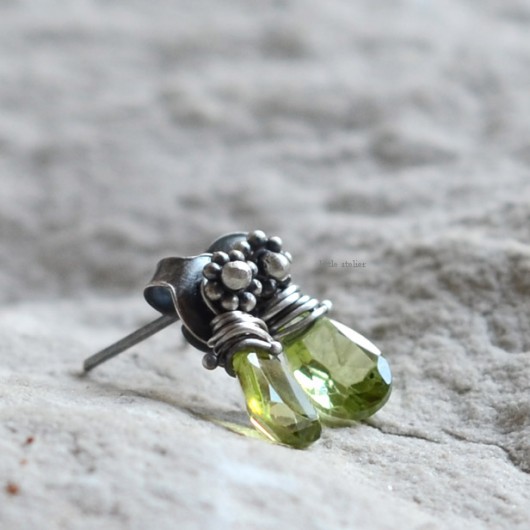 little flowers... drobinki z peridotem little atelier