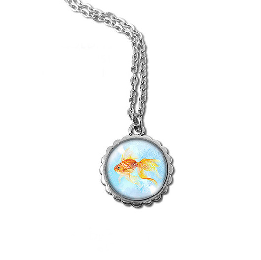 wisiory Medalion, naszyjnik - Złota rybka - mały