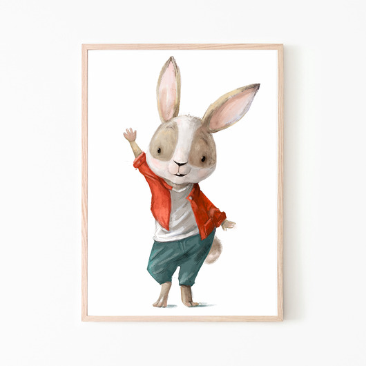 Plakat obrazek króliczek hello Dekoracjan