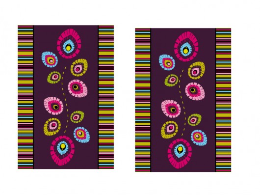 2 folkowe serwety z tkaniny 33x47cm AT design