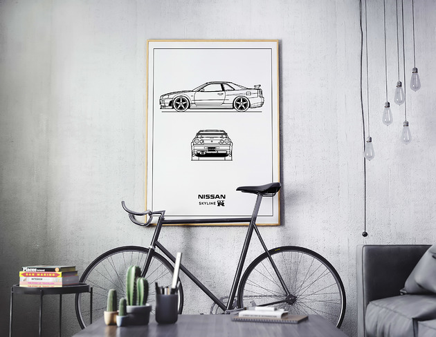 Plakat Legendy Motoryzacji - NIssan GT-R Peszkowski Graphic