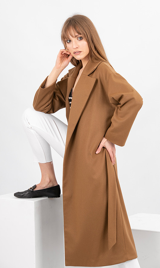 płaszcze damskie Płaszcz wiosenny z kaszmirem CASHMERE&TOBACCO
