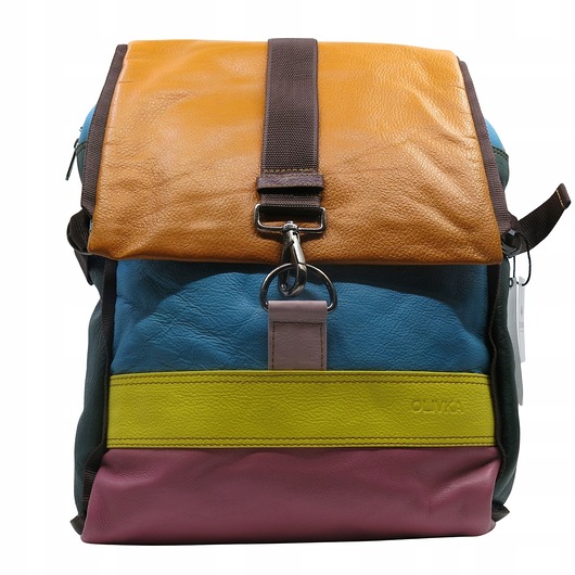 plecaki Plecak skórzany pojemny stylowy miejski mieści A4 kolorowy wygodny OLIVKA