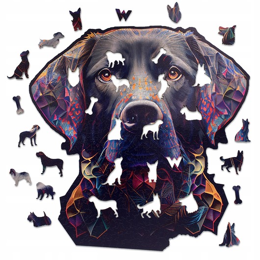 puzzle dla dzieci Puzzle drewniane PIES Labrador 418 elementów XXL