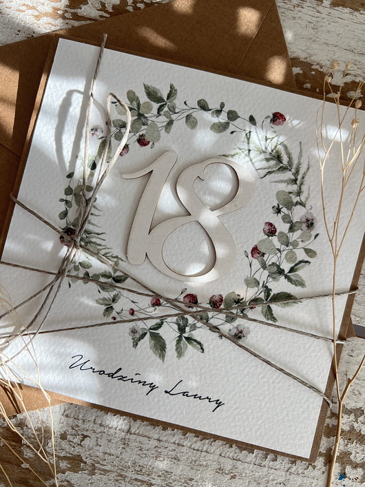 kartki scrapbooking Ręcznie robiona kartka na 18 urodziny, osiemnastka - pomysł na prezent życzen