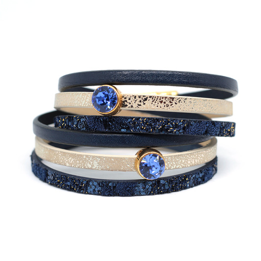 Bransoletka Fun Swarovski granatowo-złota Kociokwik Jewelry