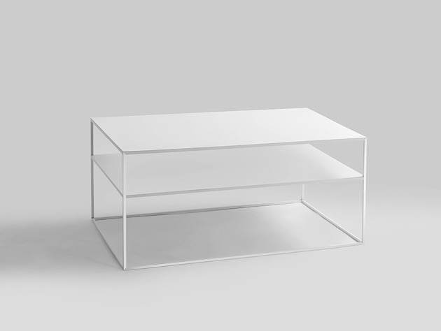 Stół kawowy TENSIO 2 FLOOR METAL 100x60 - biały CustomForm