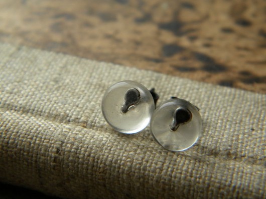 kolczyki wire wrapping kryształ górski