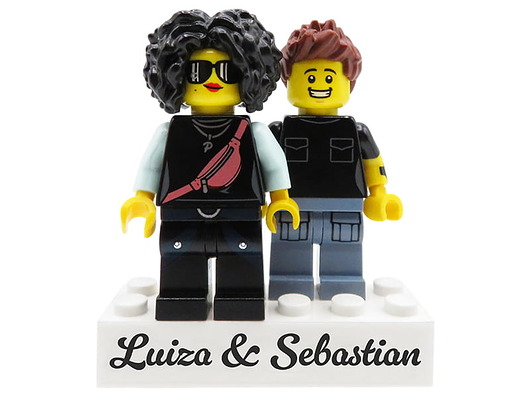 figurki i rzeźby Zakochana para + twój tekst  - Personalizowane figurki / ludziki LEGO