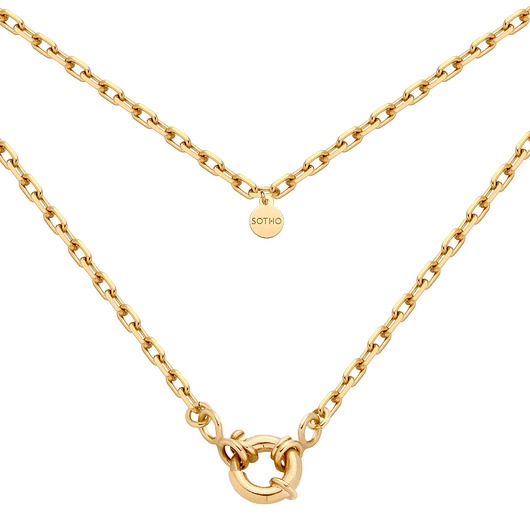 złote naszyjniki Złoty łańcuch z ozdobnym zapięciem