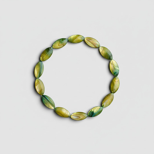bransoletki - inne Zielona bransoletka z masy perłowej