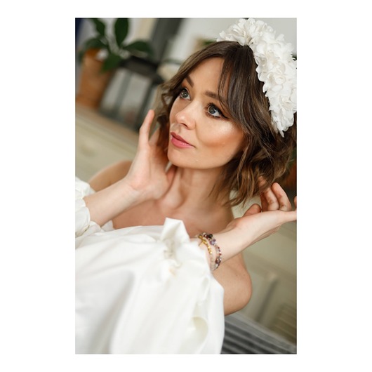 opaski do włosów Opaska kremowa  z jedwabiu