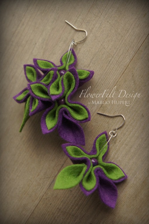 Fioletowo oliwkowe FlowerFelt Design