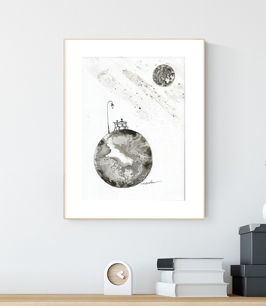 grafika A4 wykonana ręcznie Krystyna Siwek Art