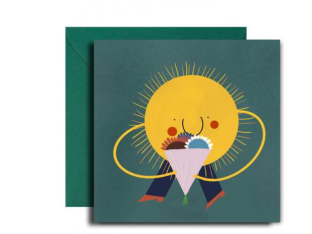 kartki okolicznościowe - wydruki Kartka/zaproszenie + koperta / słońce