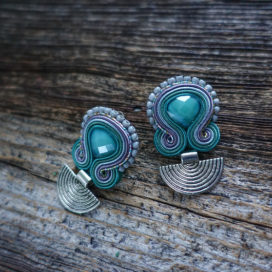 klipsy Małe etniczne klipsy soutache