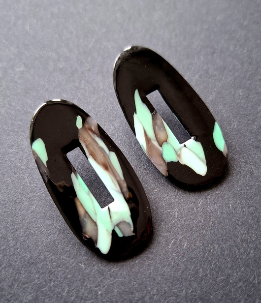 kolczyki z masy plastycznej Kolczyki w turkusie no1