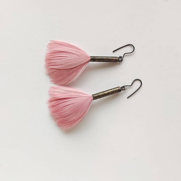 kolczyki z piórami PIÓRKO kolczyki