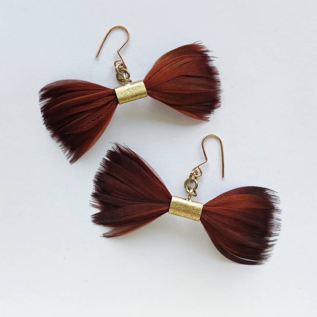 kolczyki z piórami PIÓRKO kolczyki