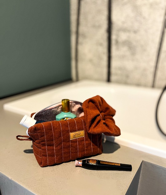 kosmetyczki Lniana kosmetyczka box + gumka scrunchie