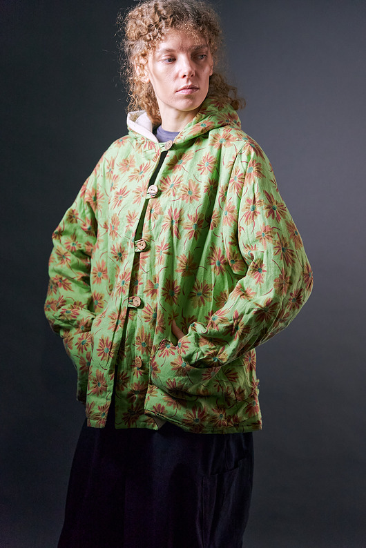 kurtki damskie Kurtka ocieplana lniana z kapturem oliwkowa