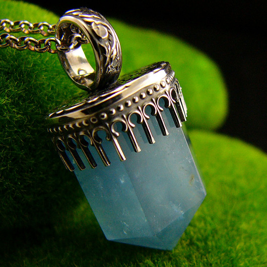 wisiory Naszyjnik Aqua Sky - Akwamaryn Srebro