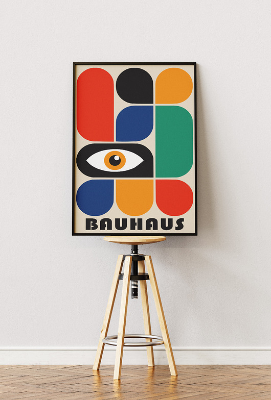 plakaty Minimalistyczny plakat - Bauhaus #1  - Do salonu, sypialni, biura