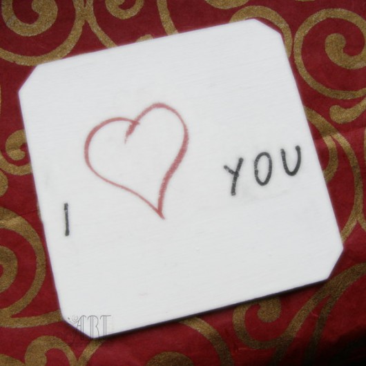 I love you : podkładka na walentynki miniart