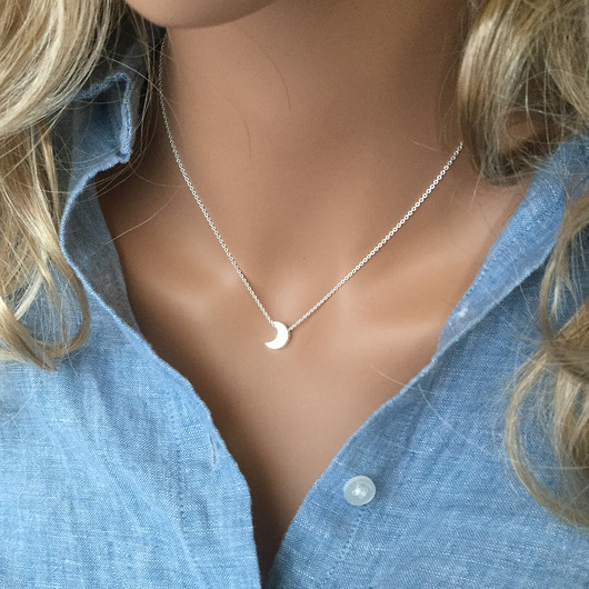 srebrne naszyjniki Naszyjnik z KSIĘŻYCEM, srebrny księżyc