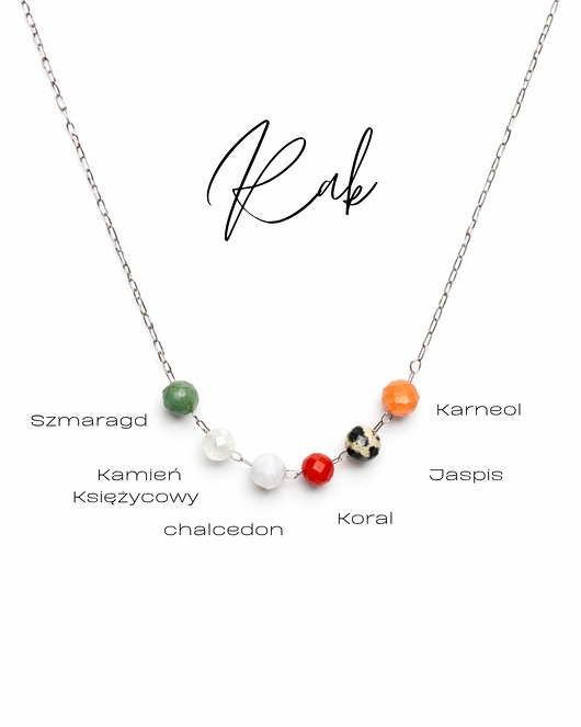 srebrne naszyjniki Twój ZODIAK, Naszyjnik Glam, Rak, srebrny