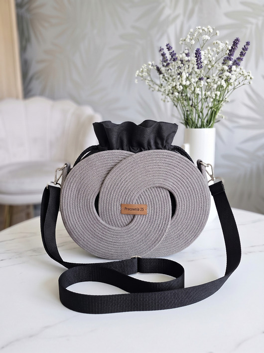 torebki różne Torebka handmade ze sznurka mokka  polskie rękodzieło Ps1-01