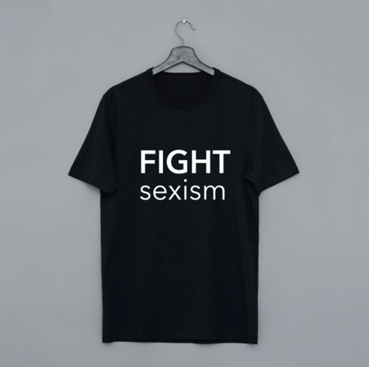 T-shirt oversize fight sexism / black Wild Basic