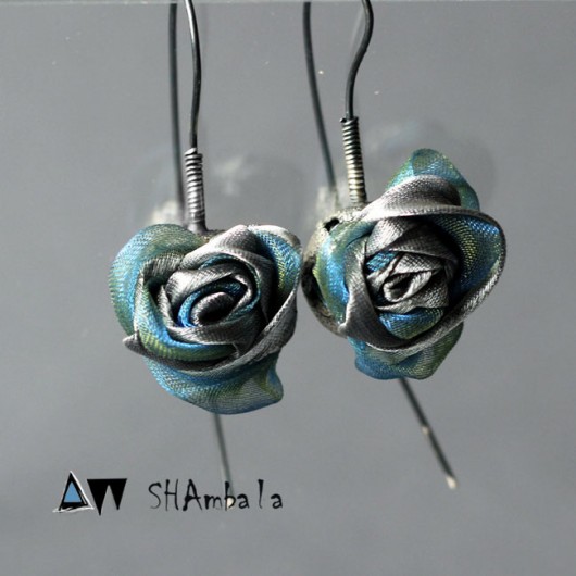 kolczyki wire wrapping Awangardowe metaliczne kolczyki srebrne PAYAR