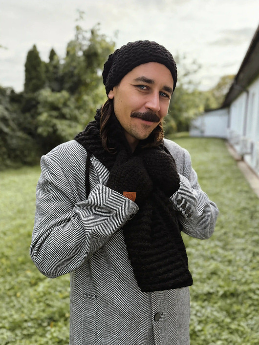 tuby i kominy Męski komin MERINO Czarny