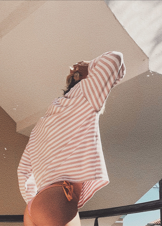 bluzki z długim rękawem damskie Bluzka w różowe paski