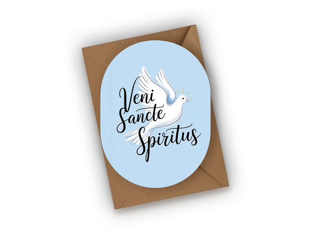 kartki świąteczne Kartka na Bierzmowanie- Veni Sancte Spiritus