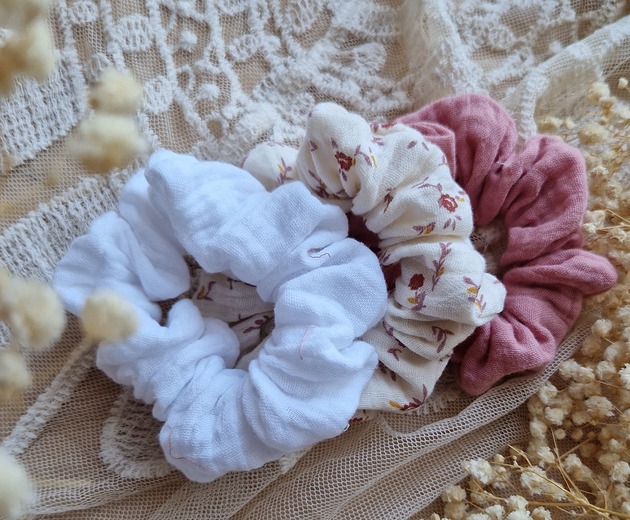 gumki do włosów Zestaw 3 scrunchie