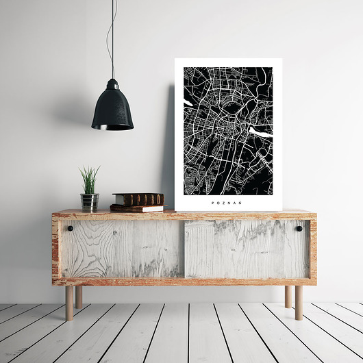 PLAKAT POZNAŃ - B2 - MAPA MIASTA, PREZENT PLAKATY GEOMETRYCZNE