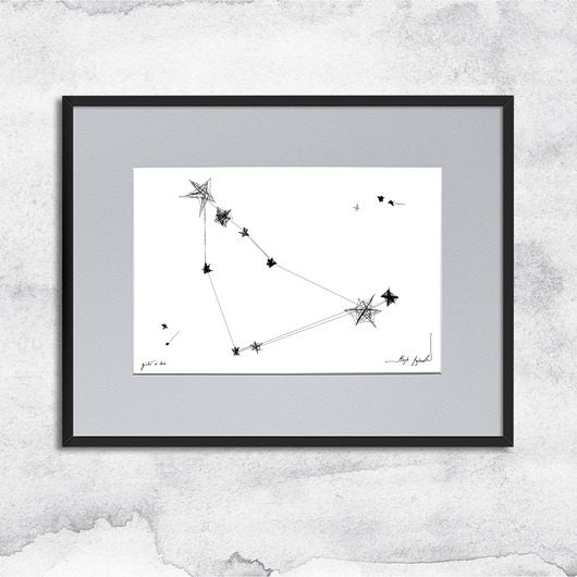 grafiki i ilustracje Oprawiona grafika zodiak Koziorożec